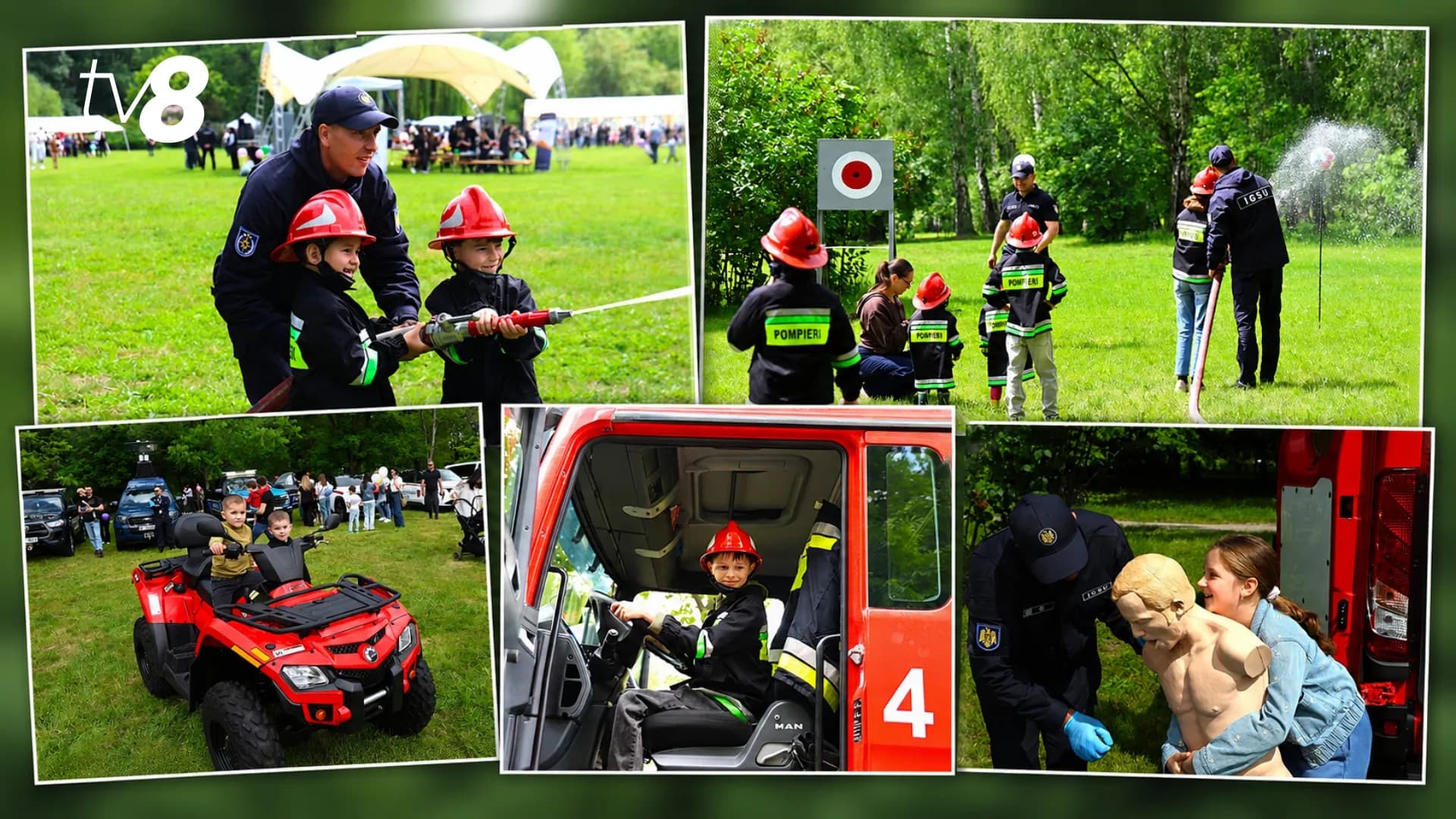 1 Iunie: Copiii au experimentat viața de pompieri și au urcat în autospeciale
